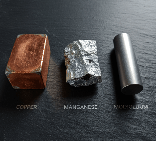 Copper, Manganese, and Molybdenum